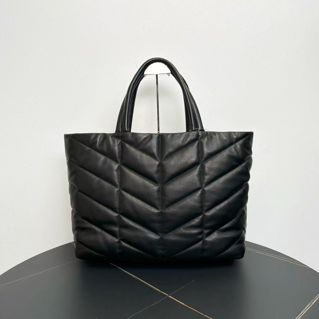 Saint Laurent Loulou Puffer Black Tote Bag