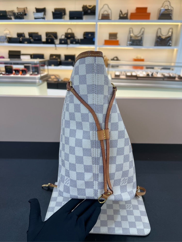 Louis Vuitton Neverfull Damier MM White Tote Bag