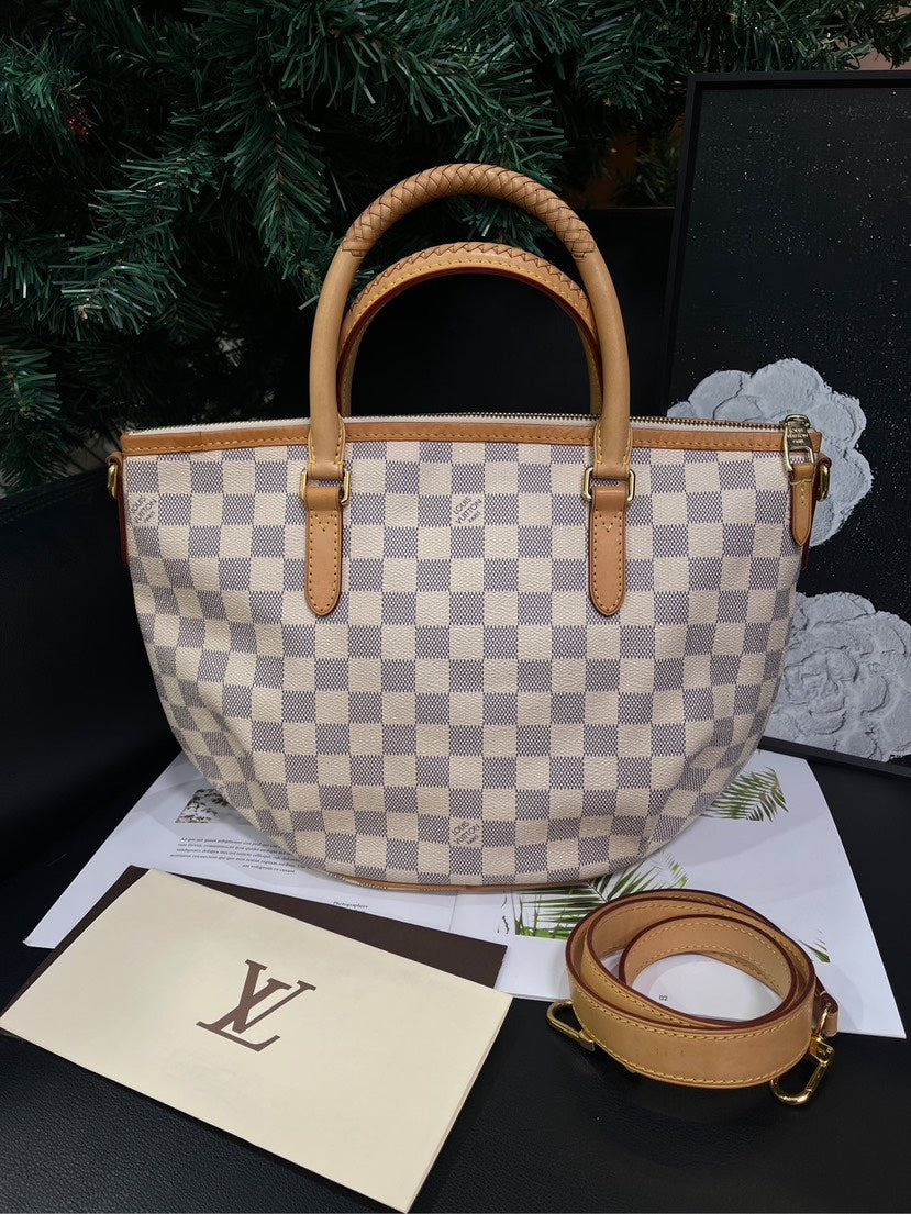 Louis Vuitton Damier Azur Woven Handle Tote Bag