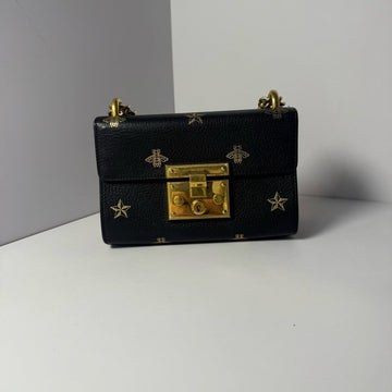 Gucci Padlock Embellished Black Leather Shoulder Bag