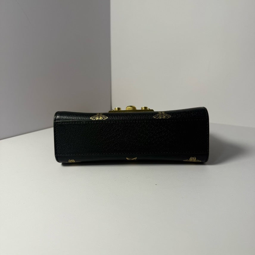 Gucci Padlock Embellished Black Leather Shoulder Bag