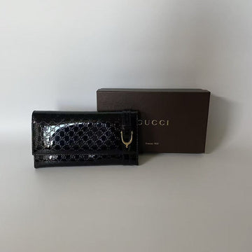 Gucci Black Guccissima Patent Leather Wallet