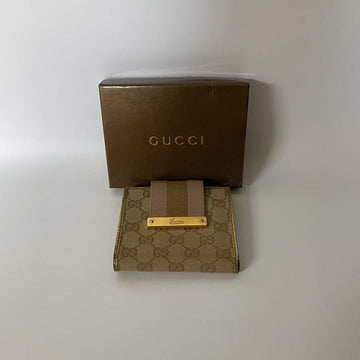 Gucci Abbey Beige Canvas Wallet