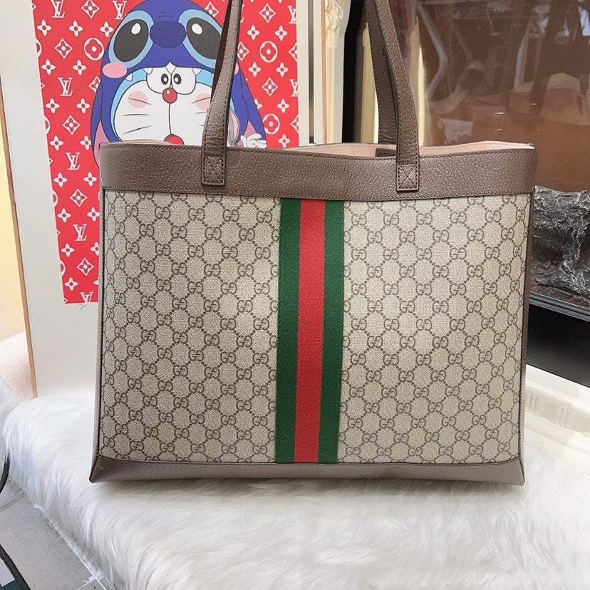 Gucci Ophidia Beige Canvas Tote Bag