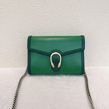Gucci Dionysus Green Leather Chain Bag