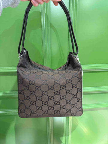 Gucci GG Monogram Brown Hobo Bag