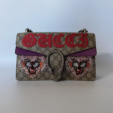 Gucci Dionysus GG Supreme Beige and Ebony Top Handle Bag
