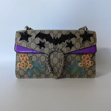 Gucci Dionysus GG Supreme Canvas Flowers Purple Shoulder Bag