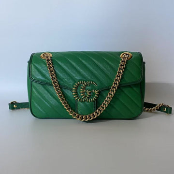 Gucci GG Marmont Matelassé Green Shoulder Bag