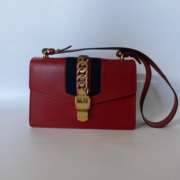 Gucci Padlock Shoulder Bag Red Leather