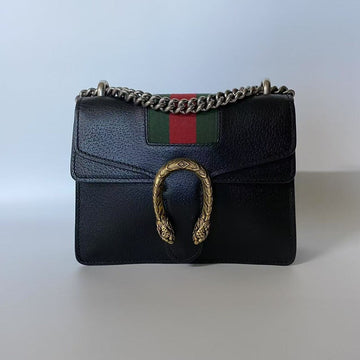 Gucci Dionysus Black Leather Mini Shoulder Bag
