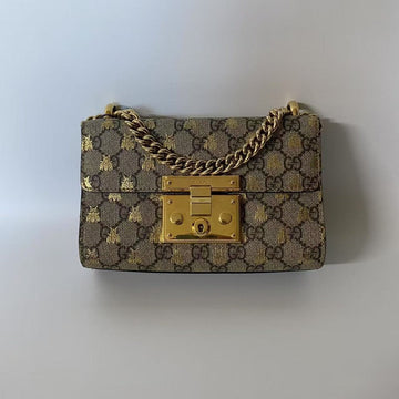 Gucci GG Supreme Bee Medium Shoulder Bag - Beige - Shoulder Bag