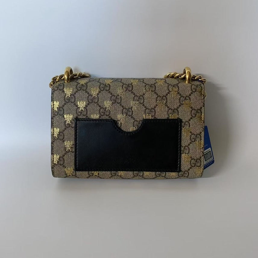 Gucci GG Supreme Bee Medium Shoulder Bag - Beige - Shoulder Bag