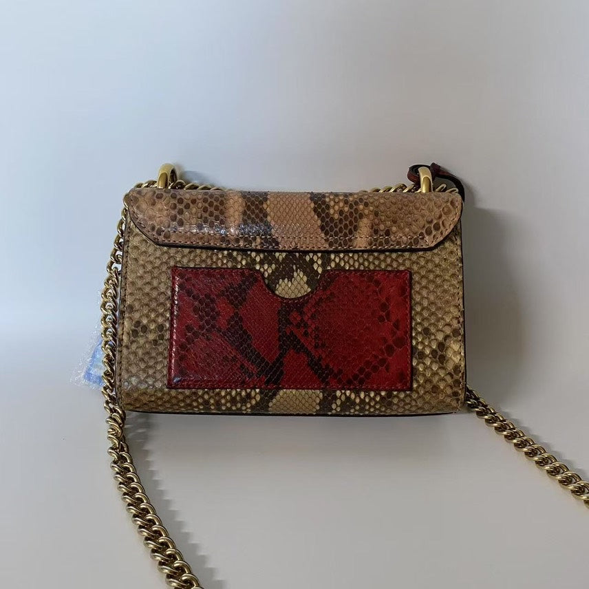Gucci Padlock Small Python Shoulder Bag - Brown