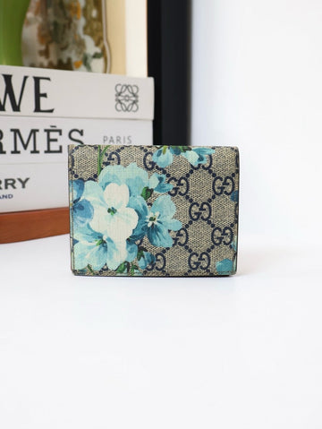 Gucci Floral Pattern Blue Wallet
