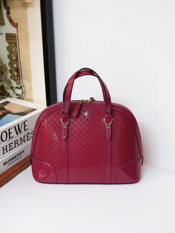 Gucci Red Patent Leather Handle Bag