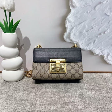 Gucci Padlock Beige and Black Shoulder Bag