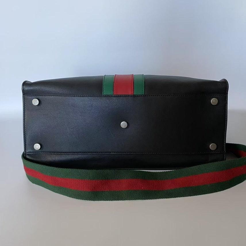 Gucci Dionysus Black Leather Tote Bag