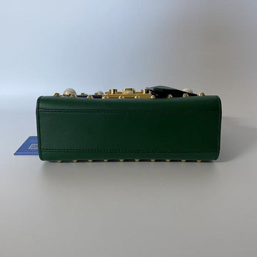 GUCCI Broadway Green Leather Clutch Bag