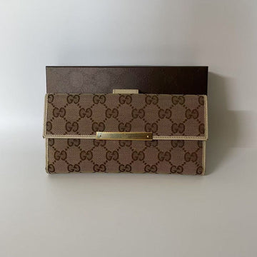 Gucci GG Supreme Beige Canvas Wallet