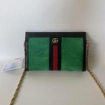 Gucci GG Marmont Green Suede Shoulder Bag