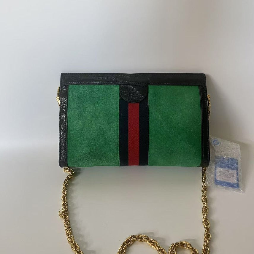 Gucci GG Marmont Green Suede Shoulder Bag