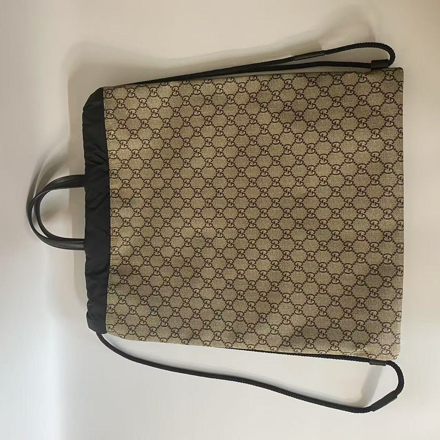 Gucci Hollywood Wolf Print Beige GG Supreme Canvas Tote Bag