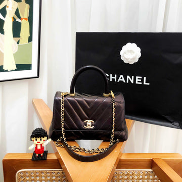 chanel cocohandle small brown handbag 2017