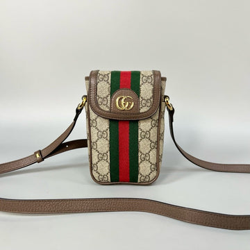Gucci Ophidia Beige Brown Phone Bag