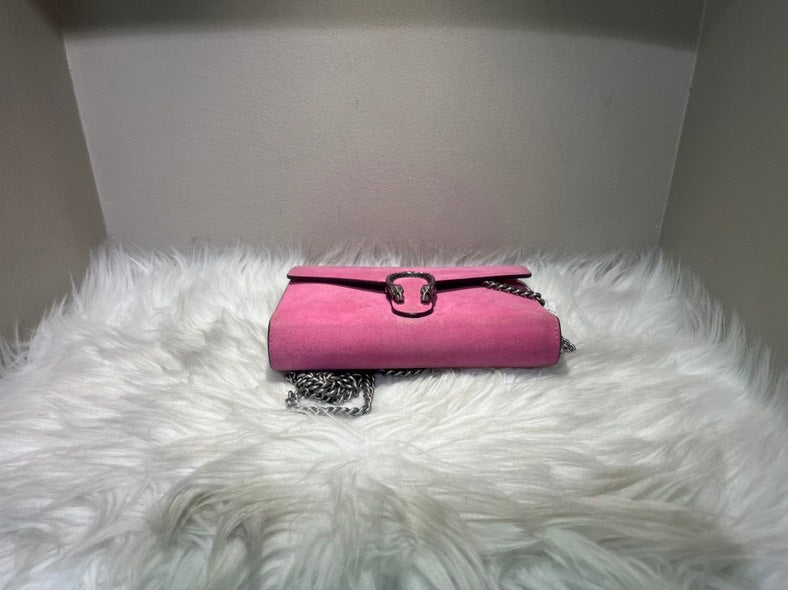 Gucci Dionysus Pink Suede Shoulder Bag