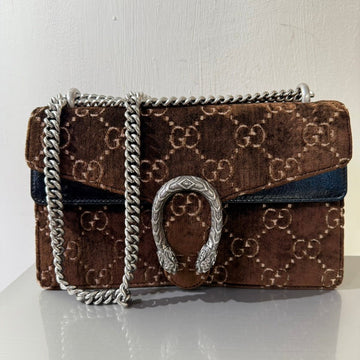 Gucci GG Velvet Dionysus Chain Bag Brown
