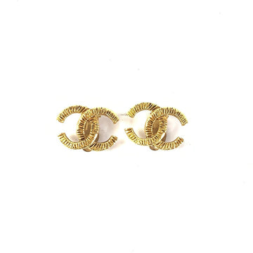 Preloved Chanel Textured Gold Earrings A6945
