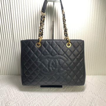 Preloved Chanel GST Black Quilted Leather Shoulder Tote Bag 11983436