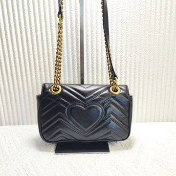Preloved Gucci GG Marmont Black Matelassé Leather Shoulder Bag