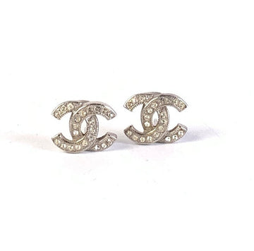Preloved Chanel Earrings A6975 Silver Diamond Statement