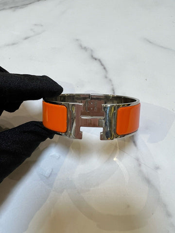 Preloved Hermes Clic H Orange Bangle Bracelet