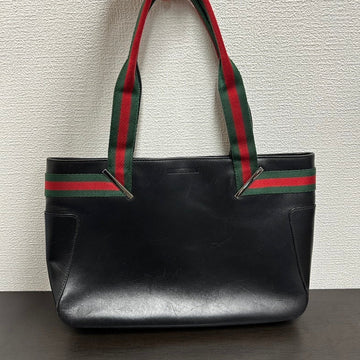 Gucci  V855 Black Leather Shoulder Bag