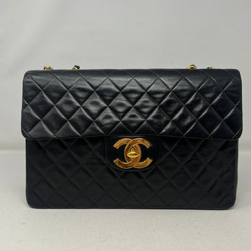 Preloved Chanel Maxi Jumbo XL Black Single Flap Shoulder Bag AD963