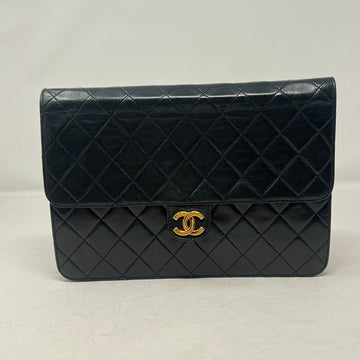 Preloved Chanel Quilted Leather Chain Shoulder Bag AE447 Black