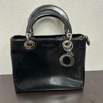 Dior Lady V Black Leather Top Handle Bag