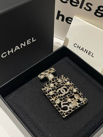 Chanel 21V No.5 Bottle Brooch Gold Brooches