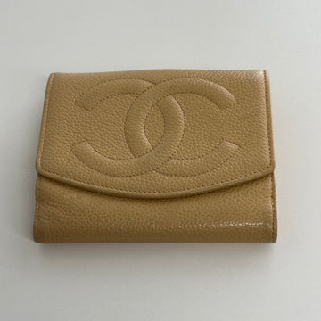 Chanel Wallet 3802 in Beige Leather