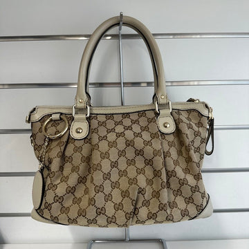 Gucci GG Tote Bag 2033 Beige Canvas Medium