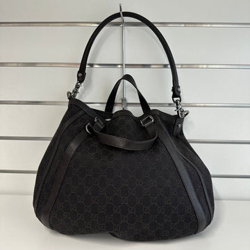 Gucci GG Monogram Large Black Canvas Tote Bag 1695