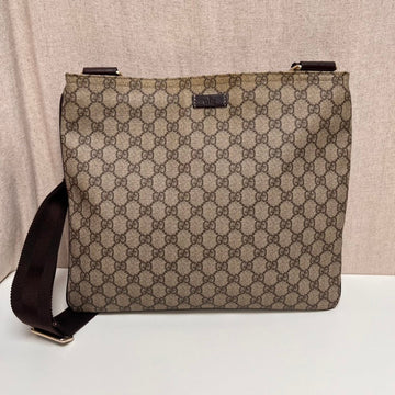Gucci Men's GG Guccissima Tan Canvas Shoulder Bag