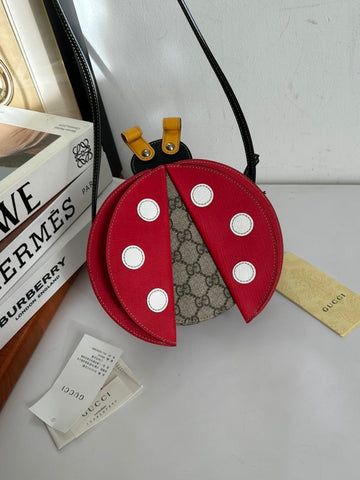 Gucci Monogram Ladybirds Red Shoulder Bag
