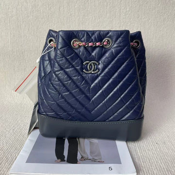 Chanel Navy Bucket Bag 5020703 - Preloved Designer Handbag