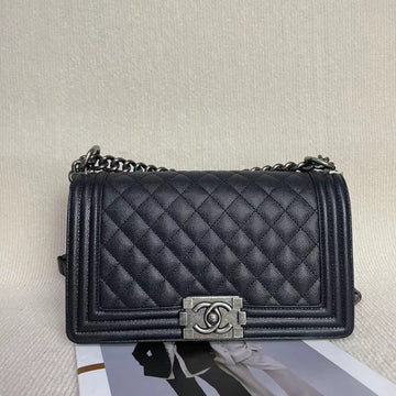 Preloved Chanel Leboy CHIP Bag Black Shoulder Bag