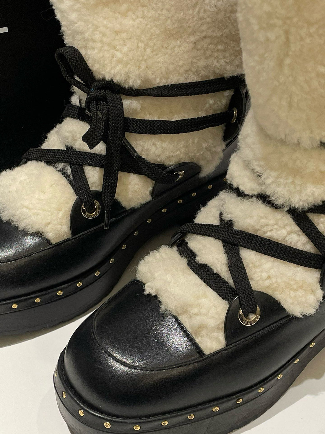 Chanel Shearling Boots White Shearling Style Boots