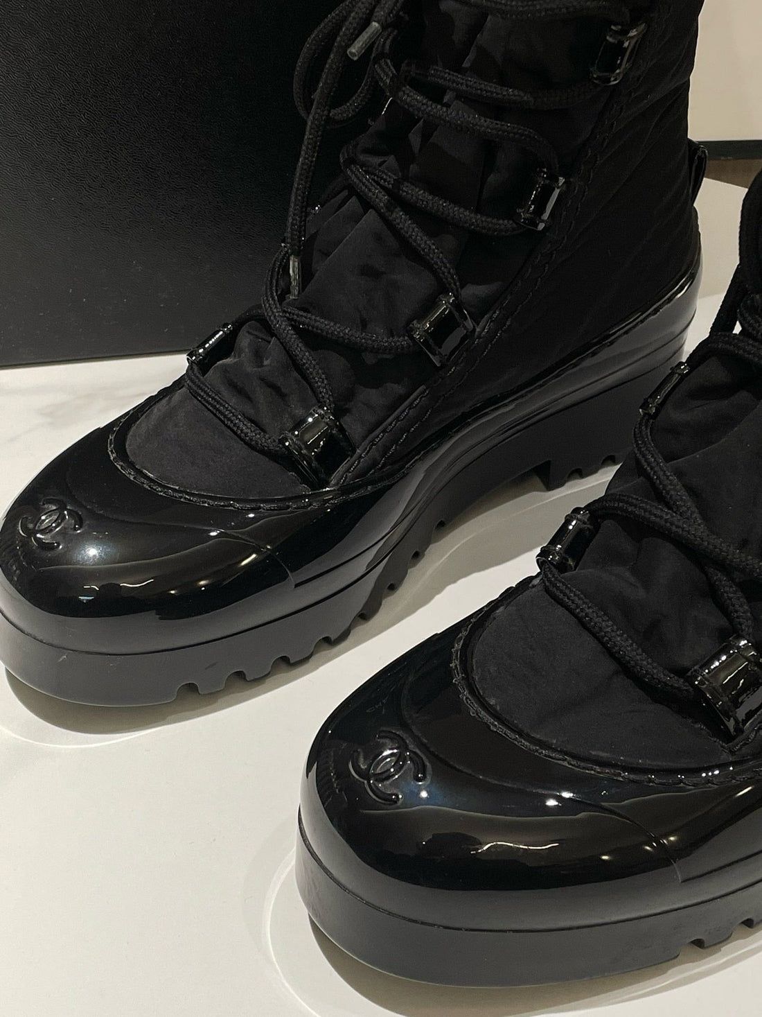 Chanel Puffer Boots Black Snow Boot
